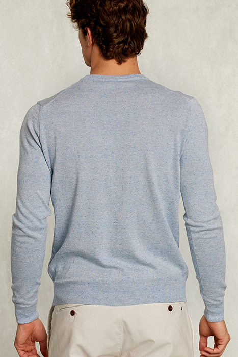 CUSTOM FIT COTTON-LINEN SWEATER VICTORIA BLUE 2