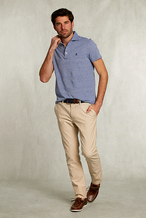CUSTOM FIT COTTON POLO ANON BLUE MIX BLUE 3