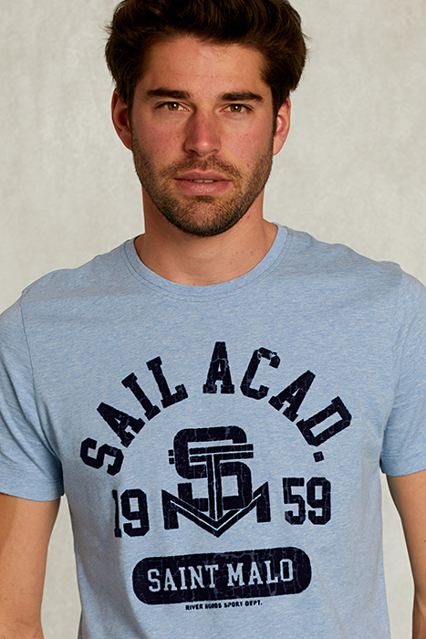 NORMAL FIT BASIC T-SHIRT DARK VICTORIA MIX BLUE 4