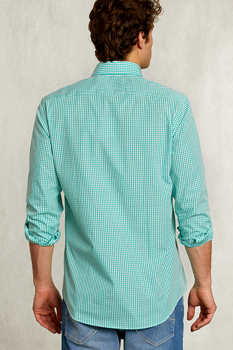 CUSTOM FIT CHECKED SHIRT GREEN/WHITE MULTI 2