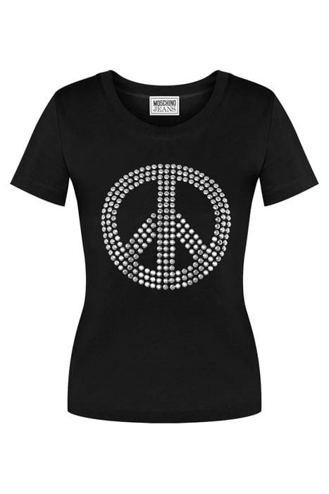 PEACE SYMBOL JERSEY T-SHIRT BLACK 3