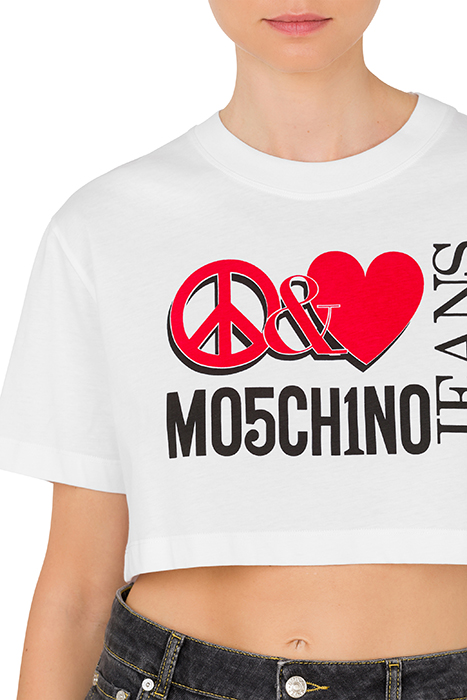 CROPPED PEACE & LOVE LOGO T-SHIRT WHITE 4