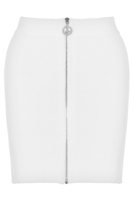 PIQUET MINI SKIRT WITH ZIP WHITE 3