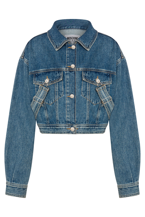 SUSPENDERS CROPPED DENIM JACKET BLUE 3