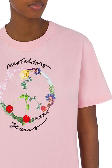 FLORAL PEACE SIGN T-SHIRT PINK 4