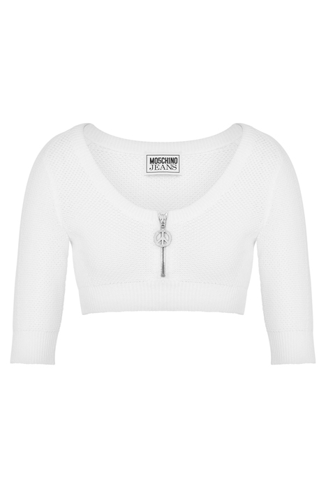 PIQUET MINI SKIRT WITH ZIP WHITE 3