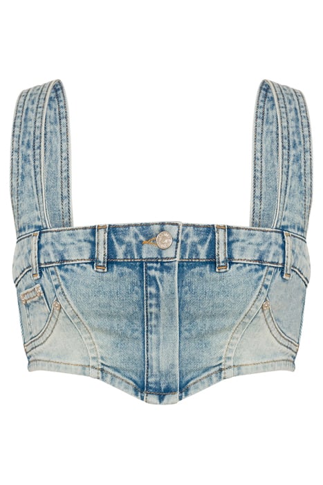 STRETCH DENIM CROP TOP BLUE 3