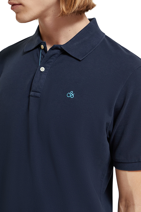 GARMENT -DYED ORGANIC COTTON PIQUE POLO STEEL 4