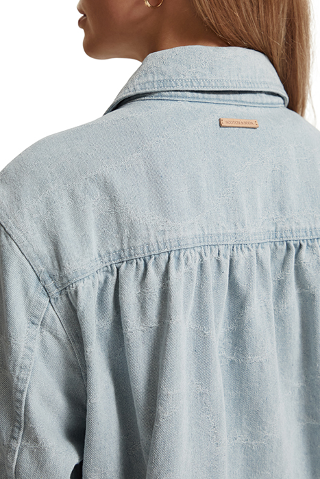 TRUCKER JACKET — INDIGO WAVES JACQUARD INDIGO WAVE JACQUARD 9