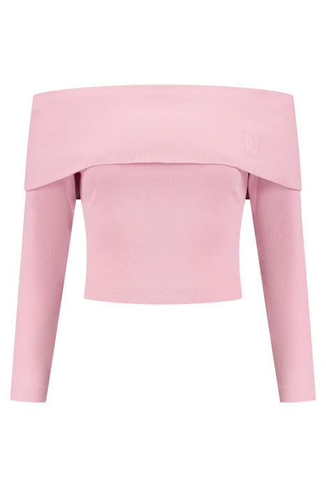 BARIKA OFF SHOULDER RIB TOP BLOSSOM 2