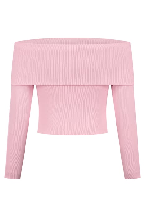 BARIKA OFF SHOULDER RIB TOP BLOSSOM 3