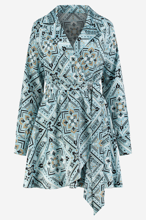 BANGKOK PRINTED WRAP DRESS POOL/BLACK 4