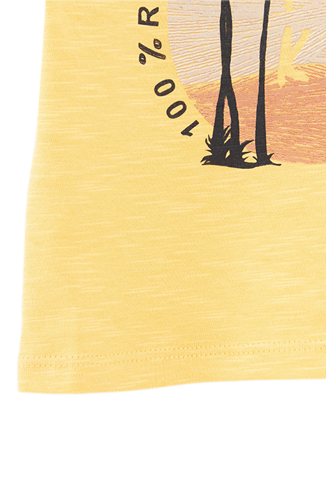 BABY BOYS’ YELLOW T-SHIRT WITH GUITAR PALM TREES IMAGES 5