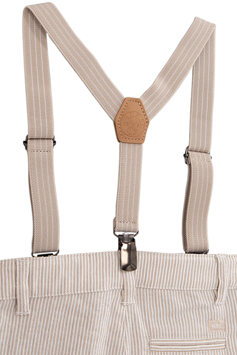 BABY BOYS’ BEIGE STRIPED OCCASIONWEAR TROUSERS WITH STRAPS 5