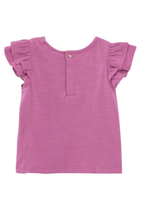 BABY GIRLS' MAUVE ORGANIC COTTON ETHNIC EMBROIDERY T-SHIRT 2