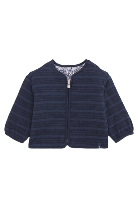BABY GIRLS' NAVY/HUMMINGBIRD PRINT REVERSIBLE CARDIGAN 2