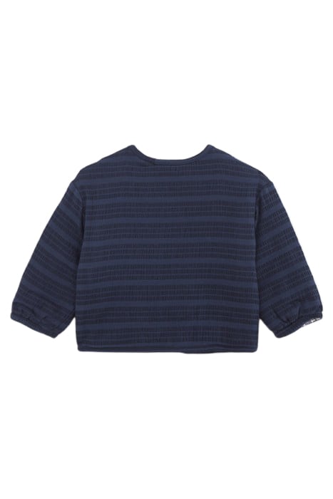 BABY GIRLS' NAVY/HUMMINGBIRD PRINT REVERSIBLE CARDIGAN 3