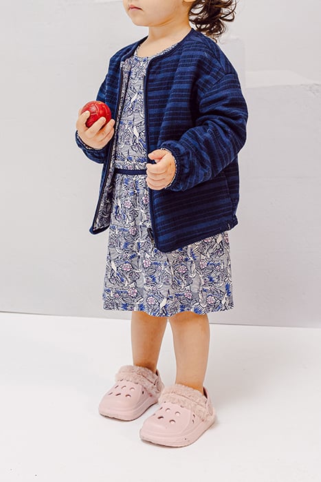 BABY GIRLS' NAVY/HUMMINGBIRD PRINT REVERSIBLE CARDIGAN 5