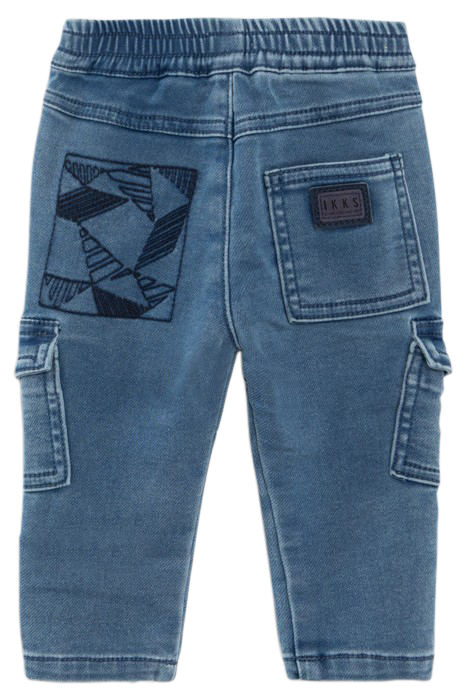 BABY BOYS' BLUE CARGO JEANS WITH ELASTICATED WAIST 2