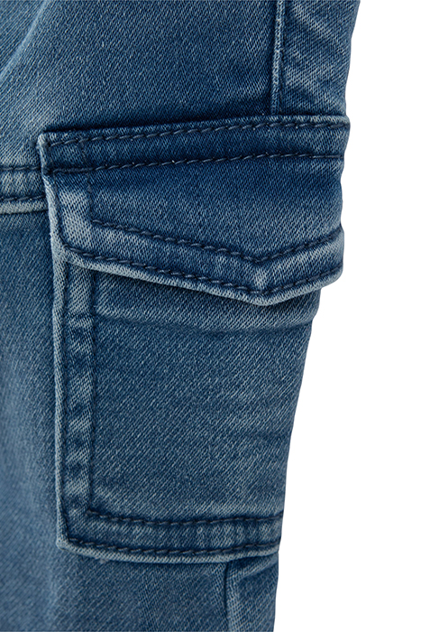 BABY BOYS' BLUE CARGO JEANS WITH ELASTICATED WAIST 4
