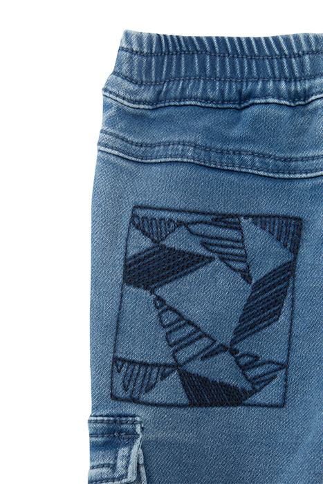 BABY BOYS' BLUE CARGO JEANS WITH ELASTICATED WAIST 5