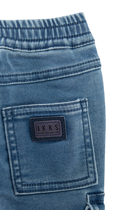 BABY BOYS' BLUE CARGO JEANS WITH ELASTICATED WAIST 6