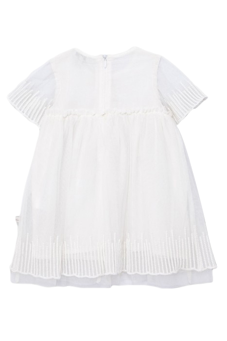 BABY GIRLS’ ECRU OCCASIONWEAR DRESS WITH EMBROIDERED TULLE 2