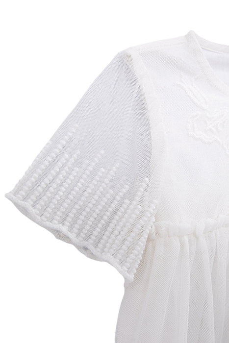 BABY GIRLS’ ECRU OCCASIONWEAR DRESS WITH EMBROIDERED TULLE 4