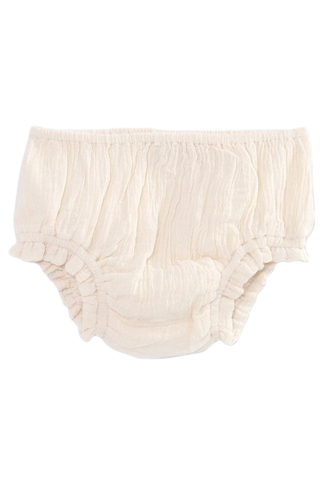 BABY GIRLS’ ECRU DRESS WITH PEACH WOVEN STRIPES & BLOOMERS 3