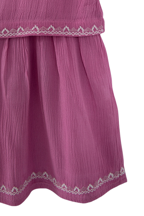 BABY GIRLS’ MAUVE CREPE DRESS WITH ETHNIC EMBROIDERY 6