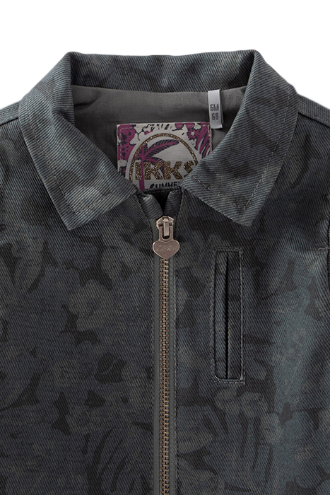 BABY GIRLS’ KHAKI DENIM SAFARI JACKET, XL FLOWERS 3
