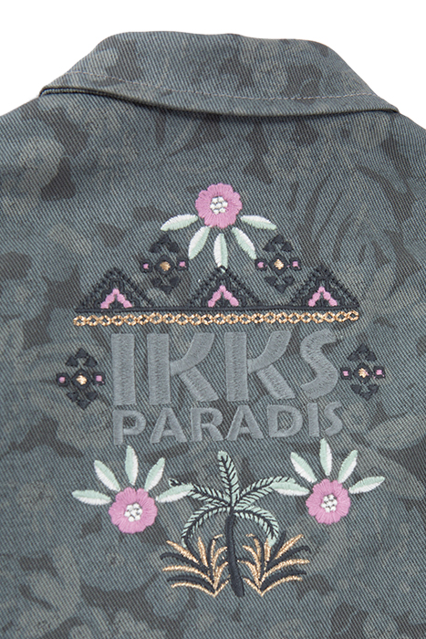 BABY GIRLS’ KHAKI DENIM SAFARI JACKET, XL FLOWERS 7