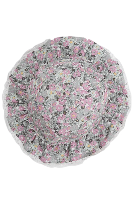 BABY GIRLS’ KHAKI HAT WITH LITTLE FLOWER PRINT 3