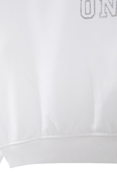 GIRLS' OFF-WHITE SWEATSHIRT WITH SILVER GLITTER SLOGAN 7