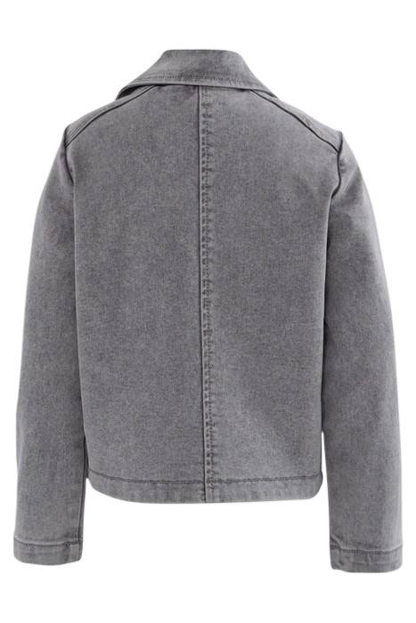 GIRLS' GREY DENIM BIKER-STYLE JACKET 2