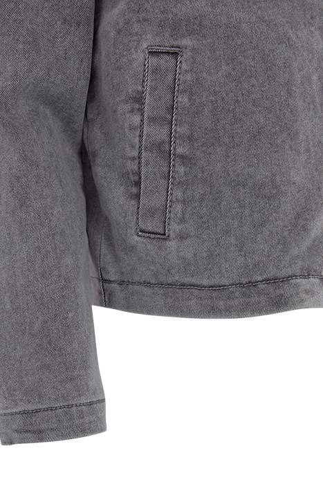 GIRLS' GREY DENIM BIKER-STYLE JACKET 5