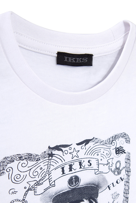 BOYS' WHITE ORGANIC COTTON T-SHIRT WITH TIGER-SAILOR IMAGE 4