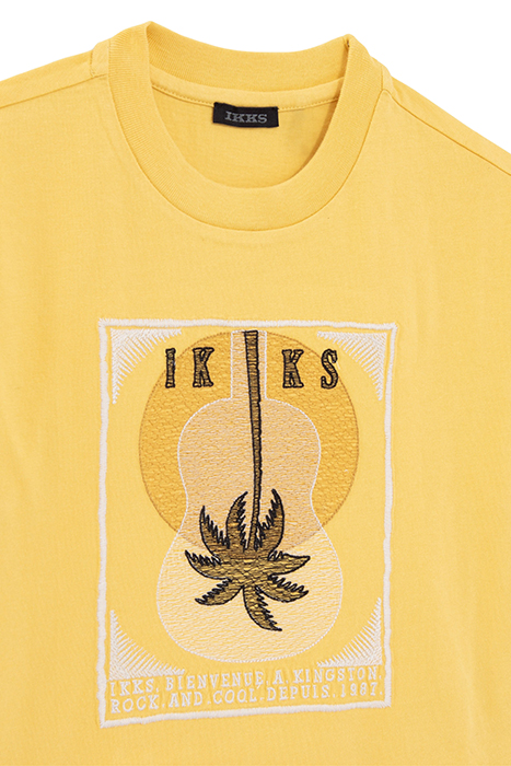 BOYS’ YELLOW T-SHIRT, EMBROIDERED GUITAR AND PALM TREES 3