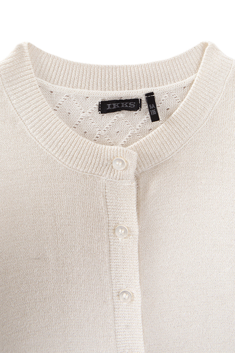 GIRLS’ ECRU KNIT CARDIGAN WITH DECORATIVE LUREX ON BACK 2