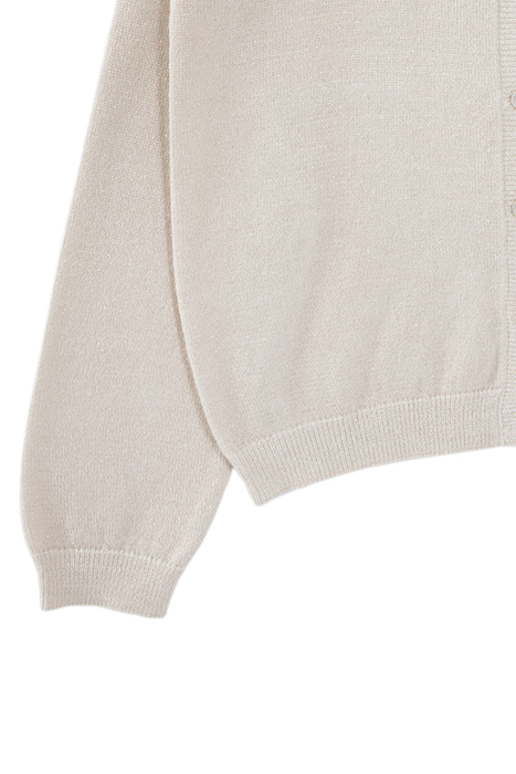 GIRLS’ ECRU KNIT CARDIGAN WITH DECORATIVE LUREX ON BACK 4