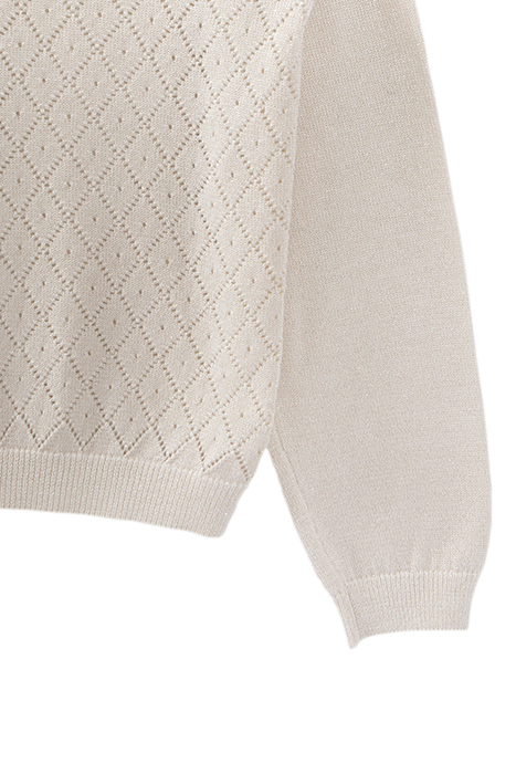 GIRLS’ ECRU KNIT CARDIGAN WITH DECORATIVE LUREX ON BACK 3