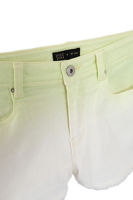 GIRLS’ NEON YELLOW DEEP DYE SHORTS WITH FRINGED CUFFS 3
