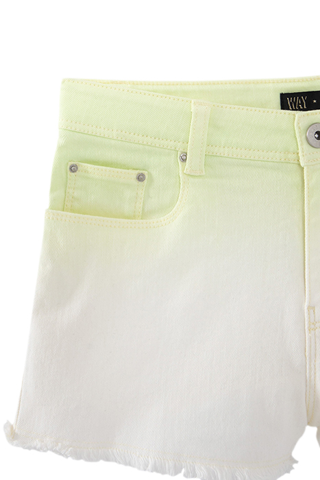 GIRLS’ NEON YELLOW DEEP DYE SHORTS WITH FRINGED CUFFS 4