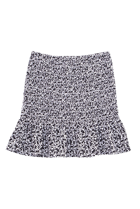 GIRLS' OFF-WHITE SKIRT WITH BLACK FLOWER PRINT 2