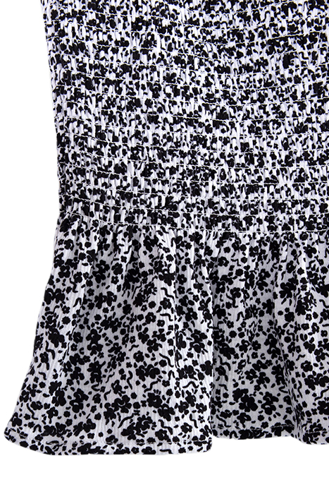 GIRLS' OFF-WHITE SKIRT WITH BLACK FLOWER PRINT 4