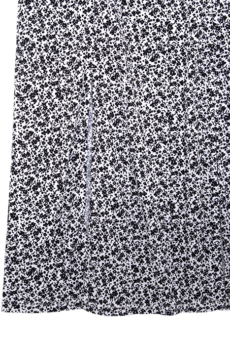 GIRLS' OFF-WHITE LONG DRESS WITH BLACK FLOWER PRINT 5