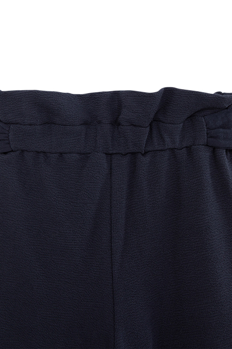 GIRLS' NAVY ORGANIC COTTON KNIT TROUSERS WITH BELT TO TIE 4
