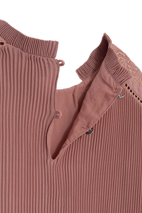 GIRLS’ PINK PLEATED DRESS WITH EMBROIDERED SHOULDERS 5