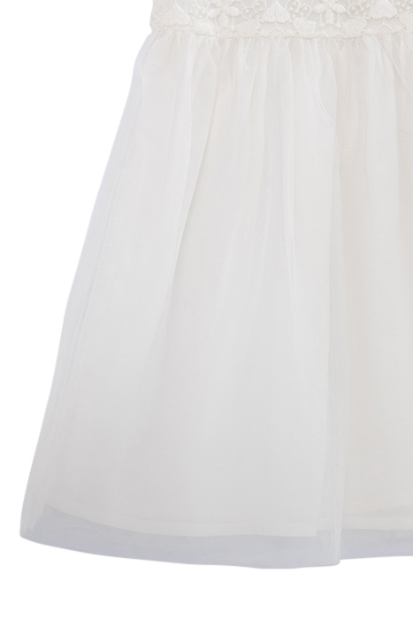 GIRLS’ WHITE MIXED-FABRIC DRESS WITH LACE AND TULLE 6
