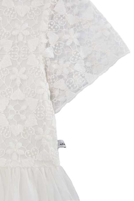 GIRLS’ WHITE MIXED-FABRIC DRESS WITH LACE AND TULLE 5